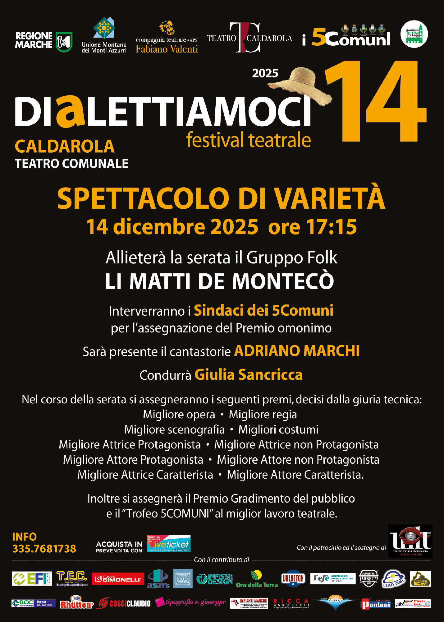 Spettacolo di varietà e premiazioni di Dialettiamoci 14